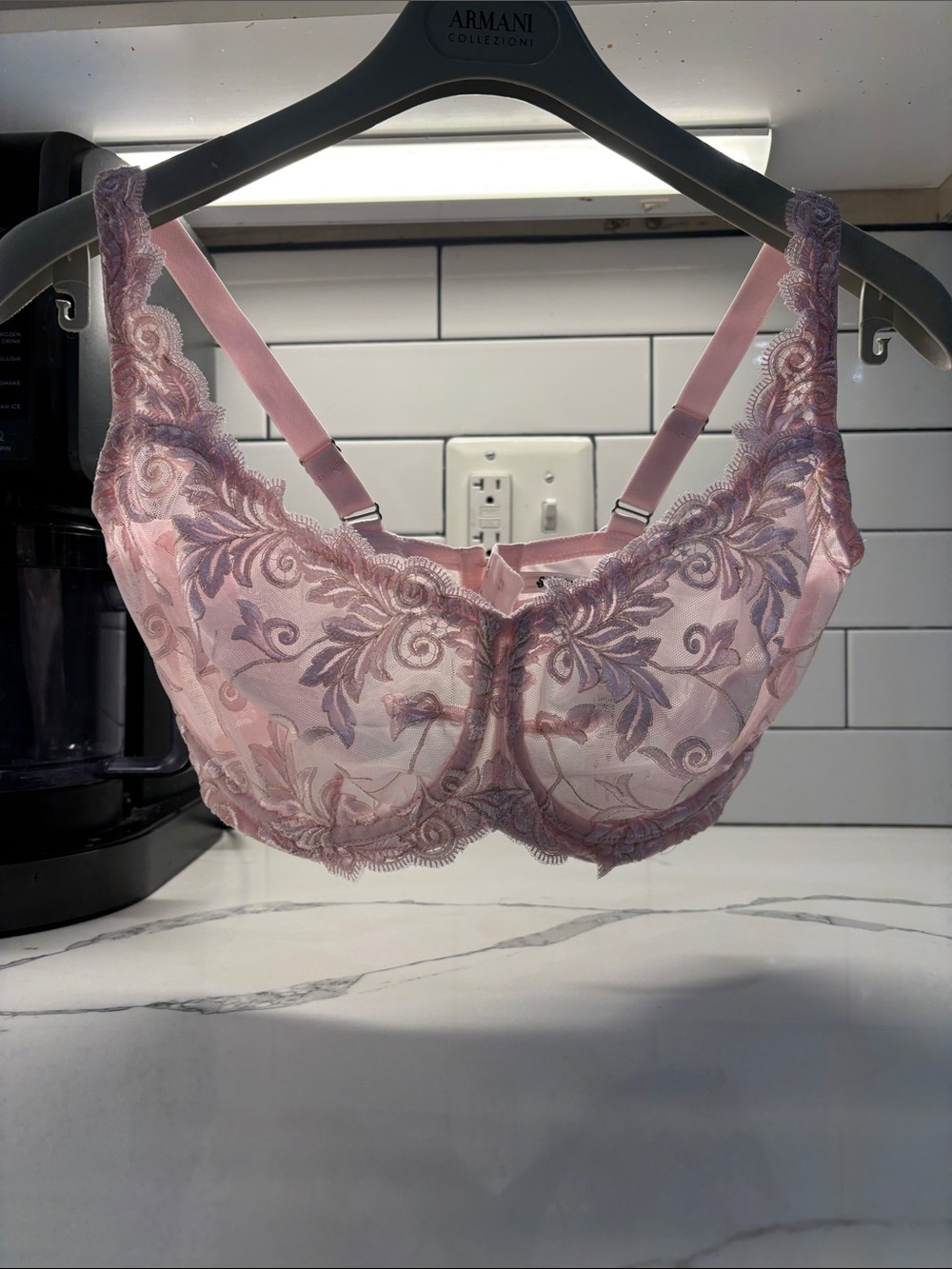 Soma Pink Lace Embroidered Underwire Bra